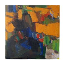 4,25-inch vierkante tegel met abstract design