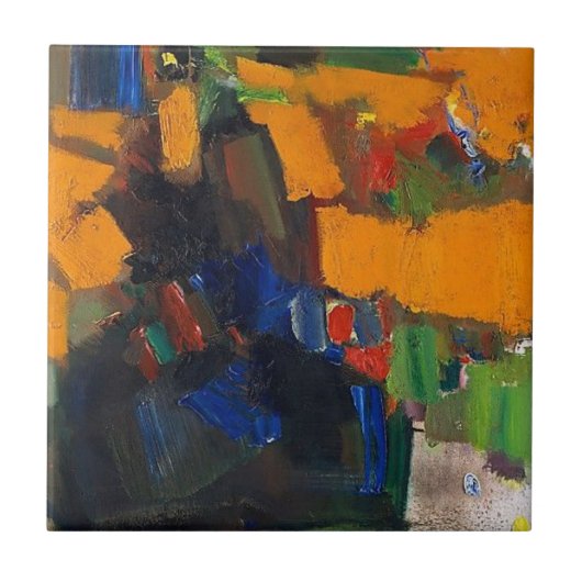 4,25-inch vierkante tegel met abstract design tegeltje (Voorkant)