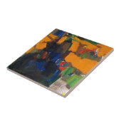 4,25-inch vierkante tegel met abstract design tegeltje (Zijkant)