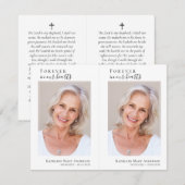 4,25 x 2,75-inch foto Memorial Prayer Kaart Notitiekaartje (Voorkant / Achterkant)