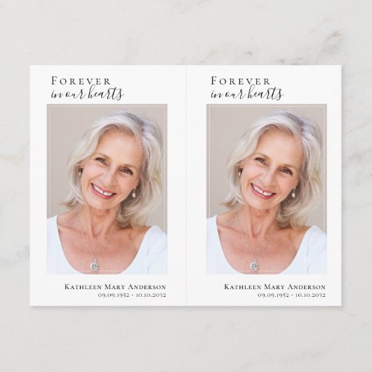 4,25 x 2,75-inch foto Memorial Prayer Kaart Notitiekaartje (Voorkant)