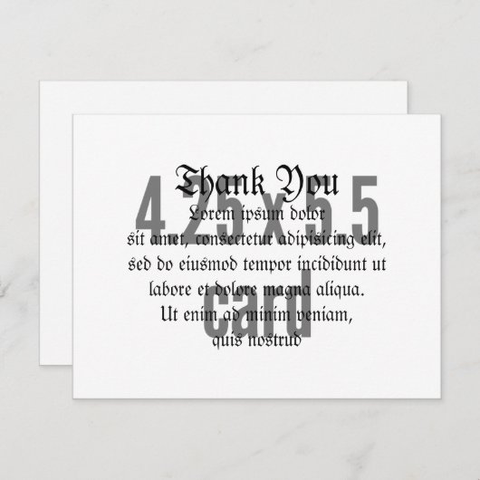 4,25 x 5,5 horizontaal bedankkaart (Voorkant / Achterkant)