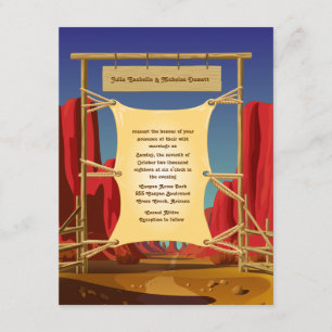 4,25 x 5,5-inch Wilde West Wedding Invitation Kaart
