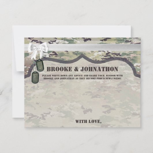 4.25x5.5 Advice Card Army OCP Camo Uniform Camofla Kaart (Voorkant)