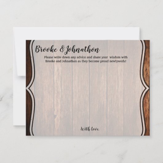 4.25x5.5 Advice-kaart Barn Wood Country Rustic Kaart (Voorkant)
