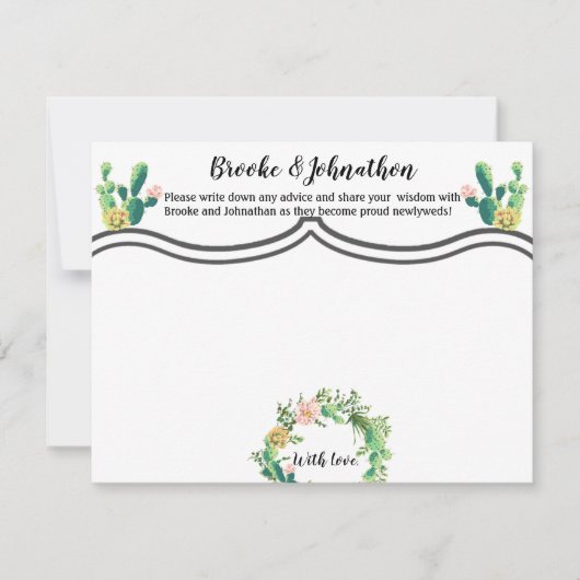 4.25x5.5 Advies Kaart Bohemian Cactus Succulents D (Voorkant)