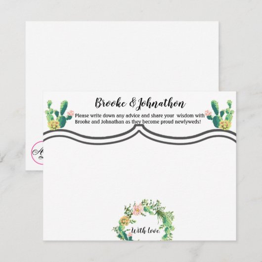 4.25x5.5 Advies Kaart Bohemian Cactus Succulents D (Voorkant / Achterkant)