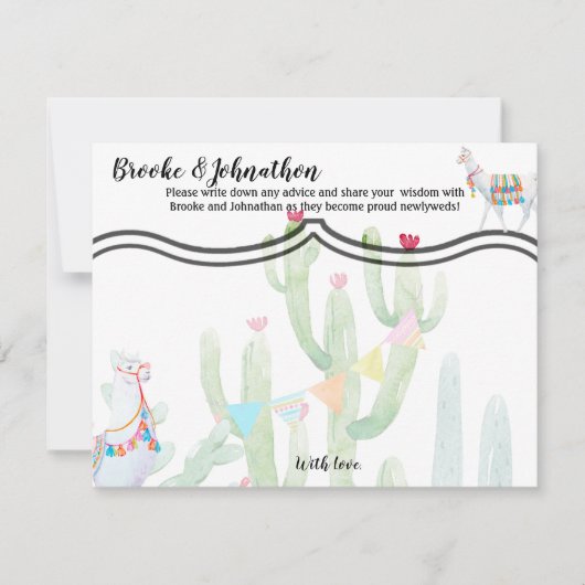 4.25x5.5 Advies Kaart Boho Llama Bohemian Cacti De (Voorkant)