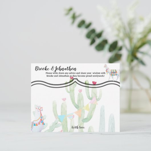 4.25x5.5 Advies Kaart Boho Llama Bohemian Cacti De (Staand voorkant)