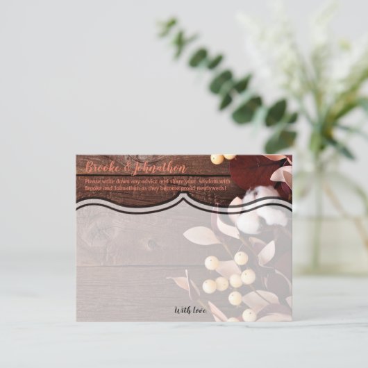 4.25x5.5 Advies Kaart Cotton Branch op Dark Wood S (Staand voorkant)