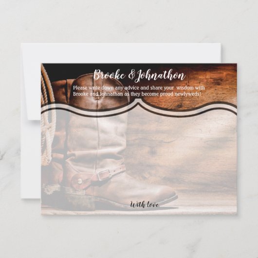 4.25x5.5 Advies Kaart Cowboy Boots Schuur Hout Rus (Voorkant)