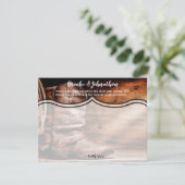 4.25x5.5 Advies Kaart Cowboy Boots Schuur Hout Rus (Staand voorkant)