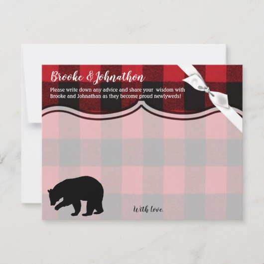 4.25x5.5 Advies Kaart Red Buffalo Plaid Beer Zwart (Voorkant)