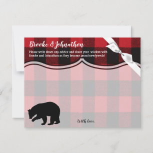 4.25x5.5 Advies Kaart Red Buffalo Plaid Beer Zwart