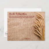 4.25x5.5 Advies Kaart Tarwe op Burlap Sack Land (Voorkant / Achterkant)