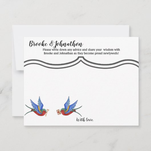 4.25x5.5 Advies Kaart Traditional Bird Tattoo Spar (Voorkant)