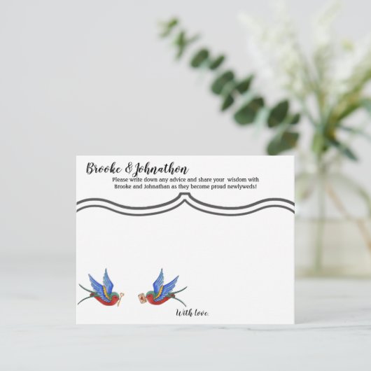 4.25x5.5 Advies Kaart Traditional Bird Tattoo Spar (Staand voorkant)