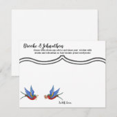 4.25x5.5 Advies Kaart Traditional Bird Tattoo Spar (Voorkant / Achterkant)