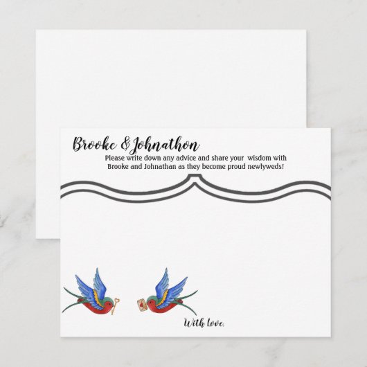 4.25x5.5 Advies Kaart Traditional Bird Tattoo Spar (Voorkant / Achterkant)