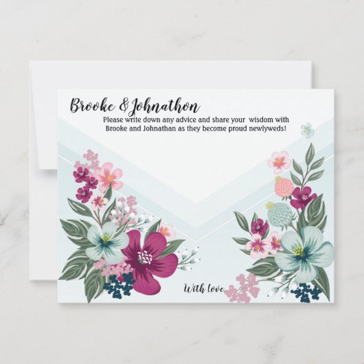 4.25x5.5 Advies Kaart Tropische Bloem op Blue Ombr (Voorkant)