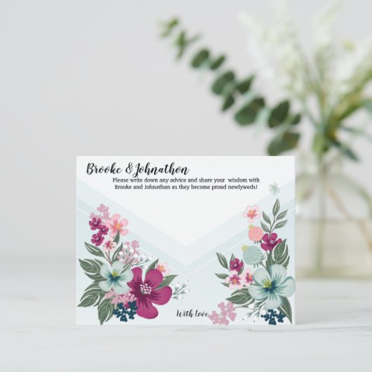 4.25x5.5 Advies Kaart Tropische Bloem op Blue Ombr (Staand voorkant)