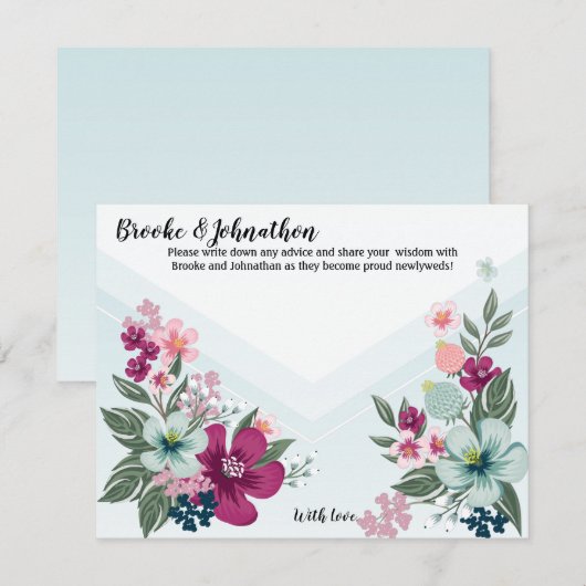 4.25x5.5 Advies Kaart Tropische Bloem op Blue Ombr (Voorkant / Achterkant)