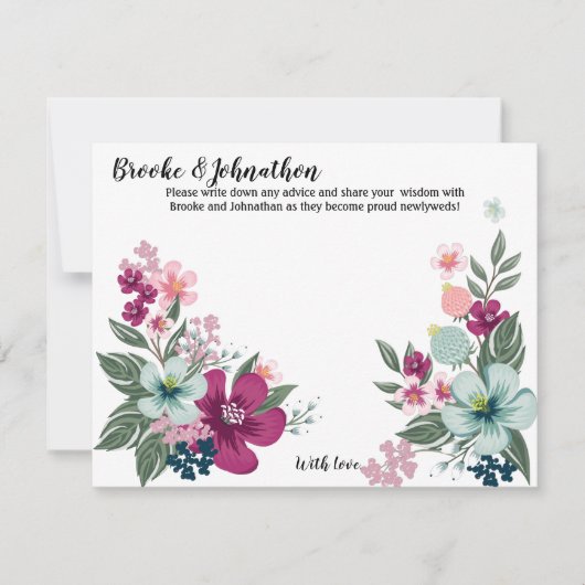 4.25x5.5 Advies Kaart Tropische Bloem op Wit (Voorkant)