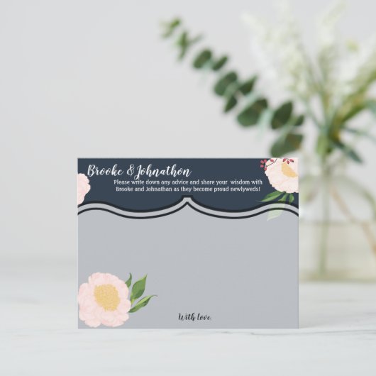 4.25x5.5 Advies Kaart Wit Bloemen op Donker (Staand voorkant)