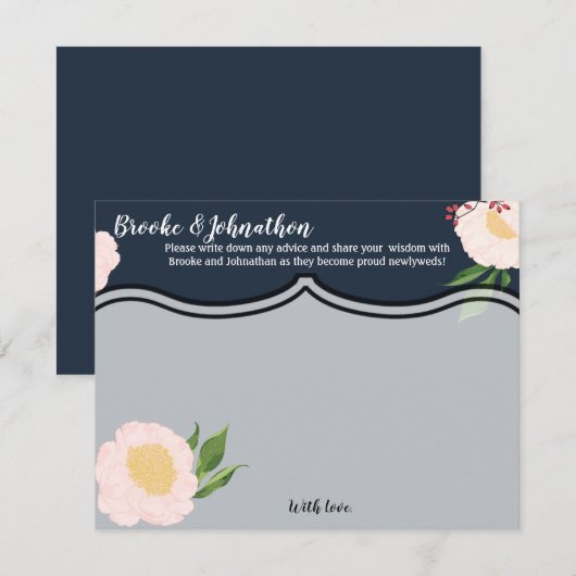 4.25x5.5 Advies Kaart Wit Bloemen op Donker (Voorkant / Achterkant)