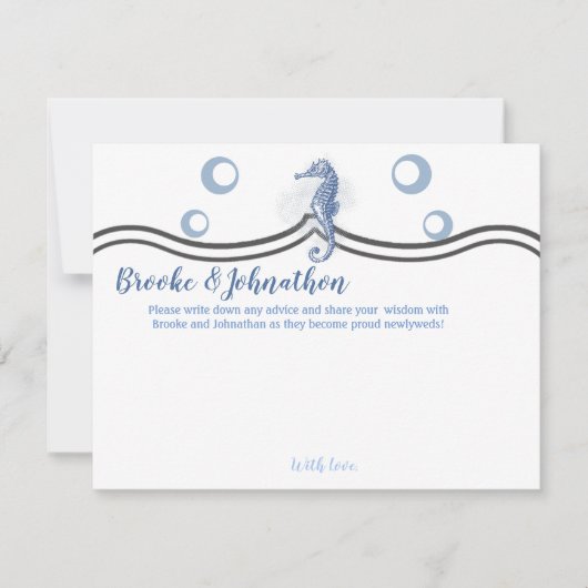 4.25x5.5 Advieskaart Zeepaardje Zee Oceaan Strand Kaart (Voorkant)