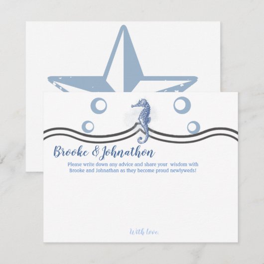 4.25x5.5 Advieskaart Zeepaardje Zee Oceaan Strand Kaart (Voorkant / Achterkant)