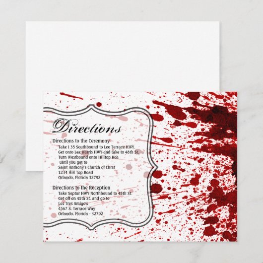 4.25x5.5 Directiekaart Bloedplaatje Vampire kreeg Kaart (Voorkant / Achterkant)