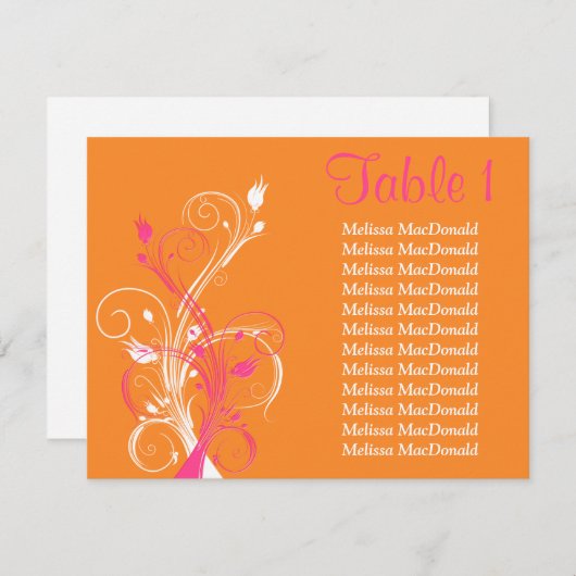 4.25x5.5 Oranje roze witte Kaart (Voorkant / Achterkant)