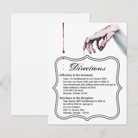 4.25x5.5 Richting Cardv v zombie bloed druppel vam Kaart (Voorkant / Achterkant)