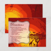 4.25x5.5 Richting Kaart African Safari Giraffe Zon (Voorkant / Achterkant)