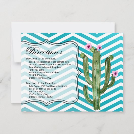 4.25x5.5 Richting Kaart Boho Cacti Cactus Succulen (Voorkant)