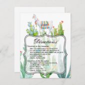 4.25x5.5 Richting Kaart Boho Llama Bohemian Cacti (Voorkant / Achterkant)