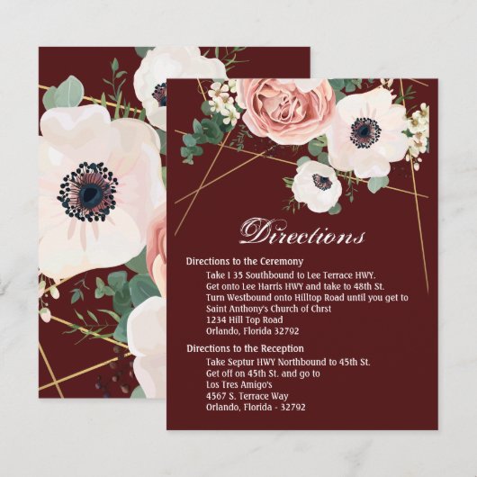 4.25x5.5 Richting Kaart Geometrische Tuin Roos Wij (Voorkant / Achterkant)