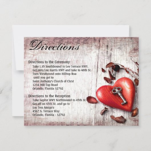 4.25x5.5 Richting Kaart landhoutsleutel naar mijn  (Voorkant)