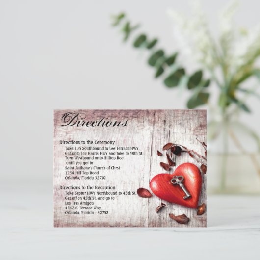 4.25x5.5 Richting Kaart landhoutsleutel naar mijn  (Staand voorkant)