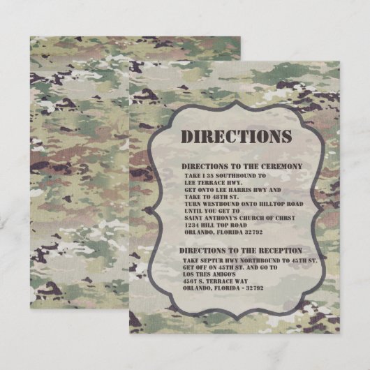 4.25x5.5 Richting Kaart Leger Luchtmacht OCP Camo (Voorkant / Achterkant)