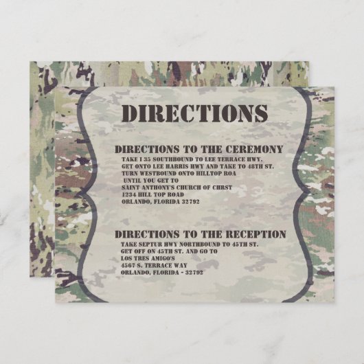 4.25x5.5 Richting Kaart Leger Luchtmacht OCP Camo (Voorkant / Achterkant)