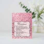 4.25x5.5 Richting Kaart Roos Gouden Glitter (Staand voorkant)