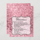 4.25x5.5 Richting Kaart Roos Gouden Glitter (Voorkant / Achterkant)