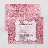 4.25x5.5 Richting Kaart Roos Gouden Glitter (Voorkant / Achterkant)