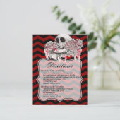 4.25x5.5 Richting Kaart schedel Roos Gotische Chev (Staand voorkant)