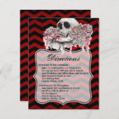 4.25x5.5 Richting Kaart schedel Roos Gotische Chev (Voorkant / Achterkant)