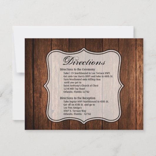 4.25x5.5 Richting Kaart Schuur Hout Landelijk Rust (Voorkant)