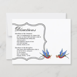 4.25x5.5 Richting Kaart Traditional Bird Tattoo SP