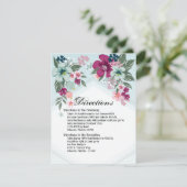 4.25x5.5 Richting Kaart Tropische Bloem op Blauw O (Staand voorkant)